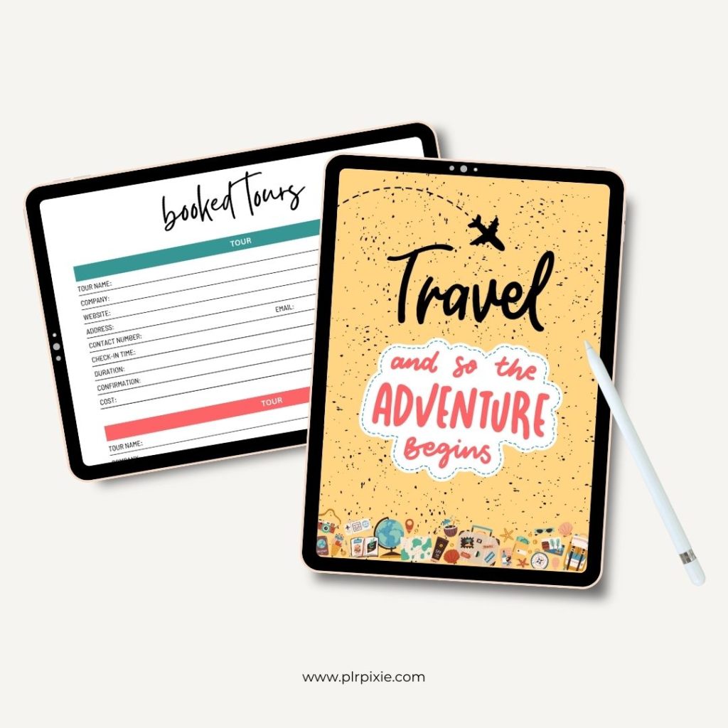 Cover of printable travel planner
