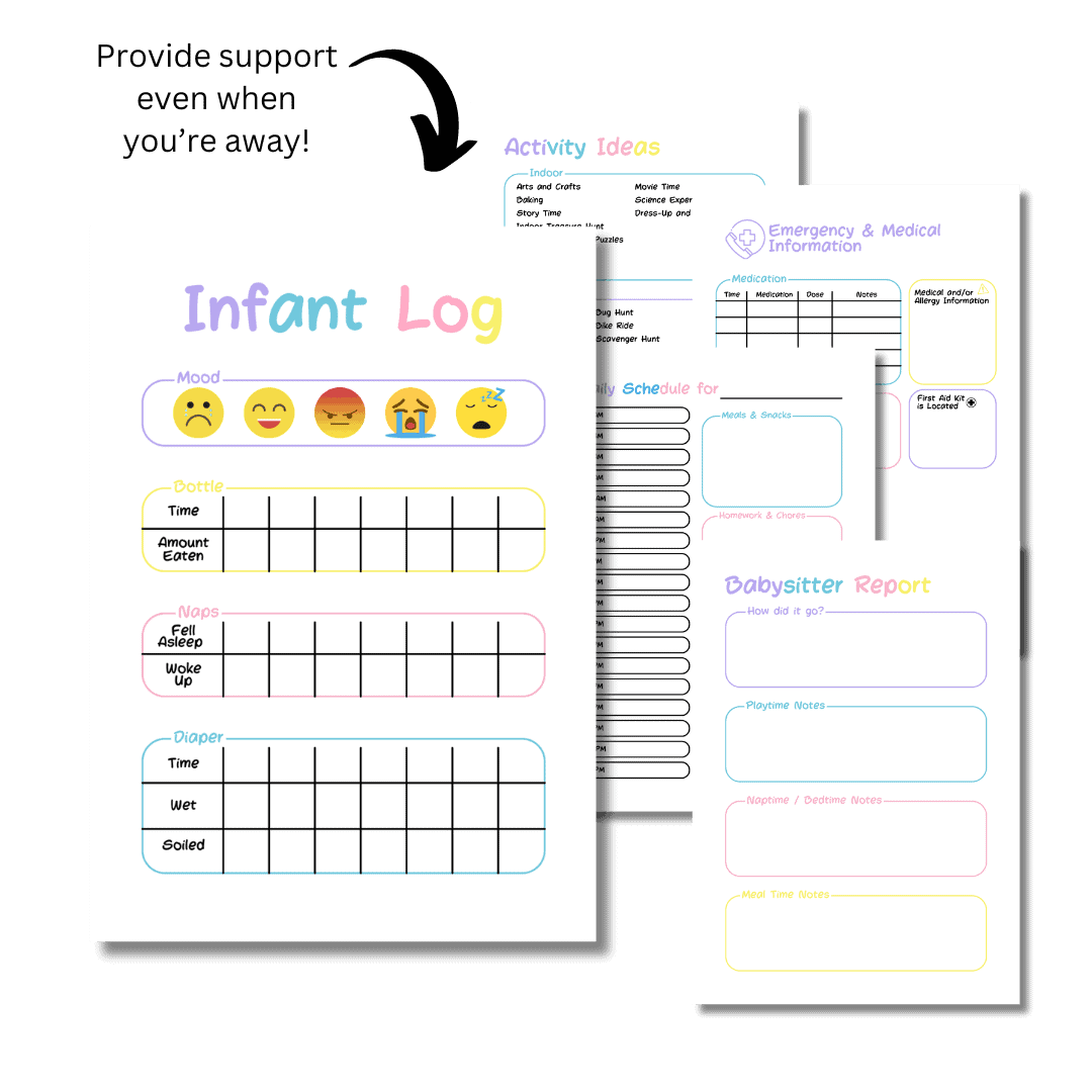 Babysitter Binder Printable in Rainbow - Image 2