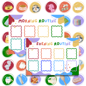 Morning & Night Routine Chart in Rainbow