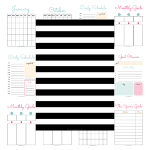 Cover image for black and white striped planner product.