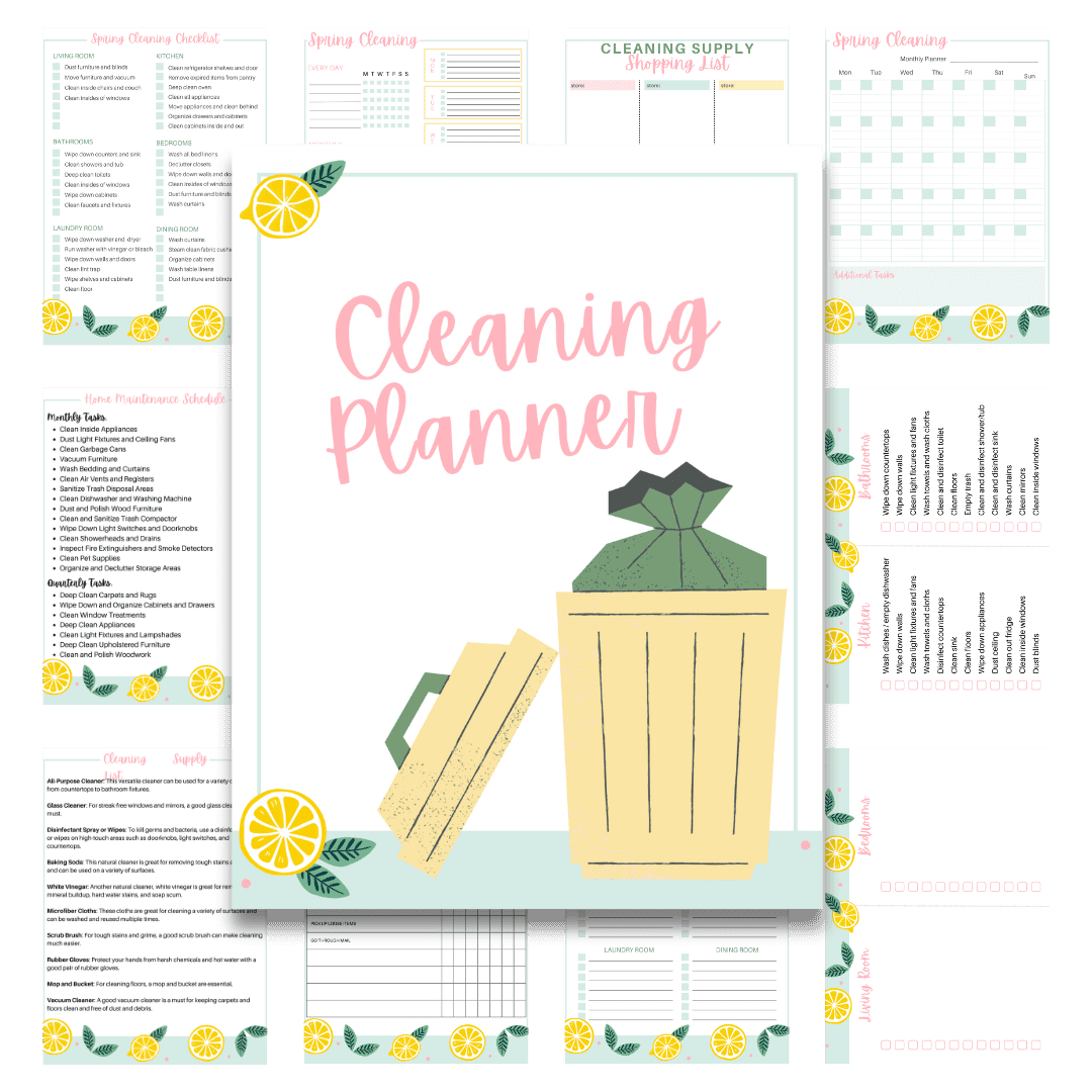 Cover image for printable cleaning planner