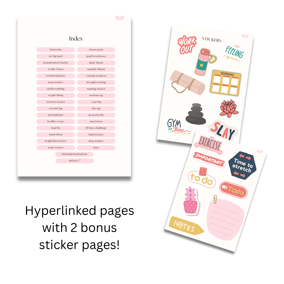 Digital Fitness Planner (with Canva Template) - Image 2