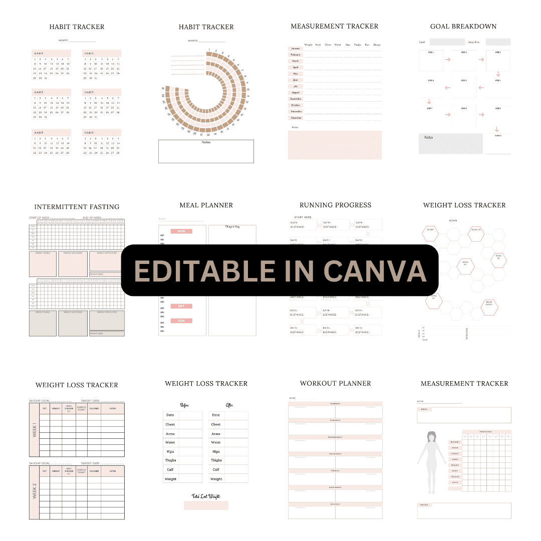 Printable Fitness Planner (with Canva Template) - Image 3