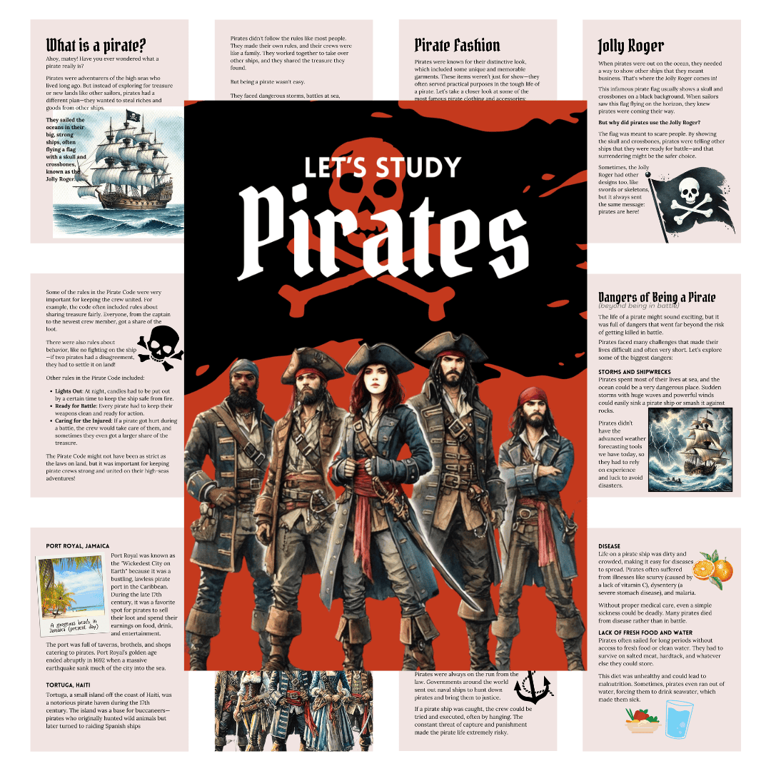 Cover image for pirates unit study in red