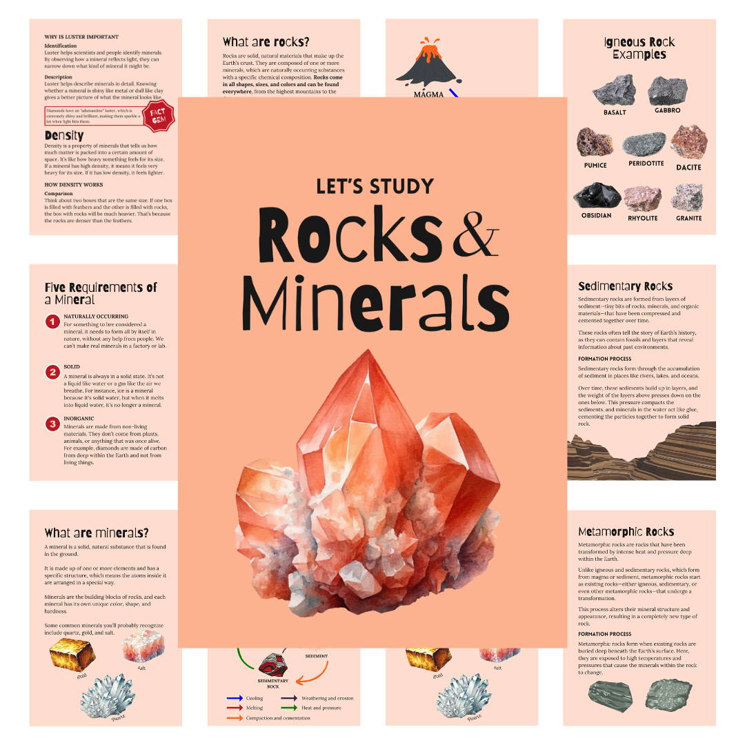 Cover image for orange rocks and minerals unit study