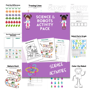 Cover image for the science and robots kids activity pack