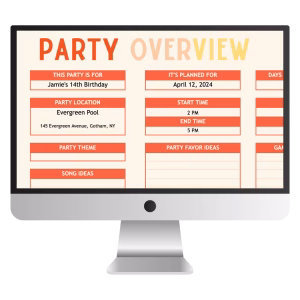 Cover image for party planner google sheet