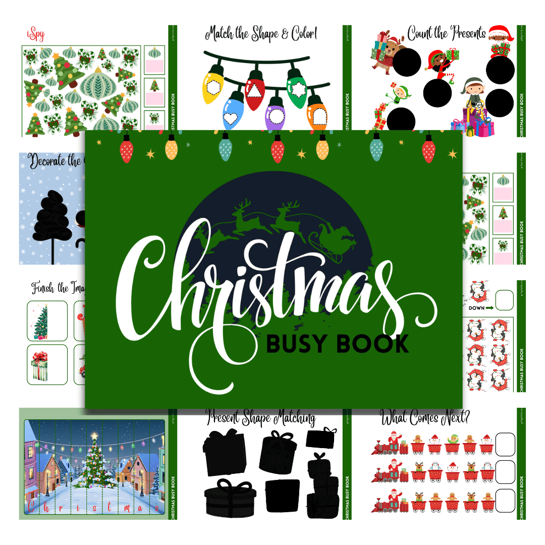 Cover image for Christmas busy book in green