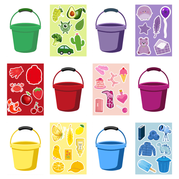 Print-and-Play Color Matching Buckets (with Canva template) - Digital ...