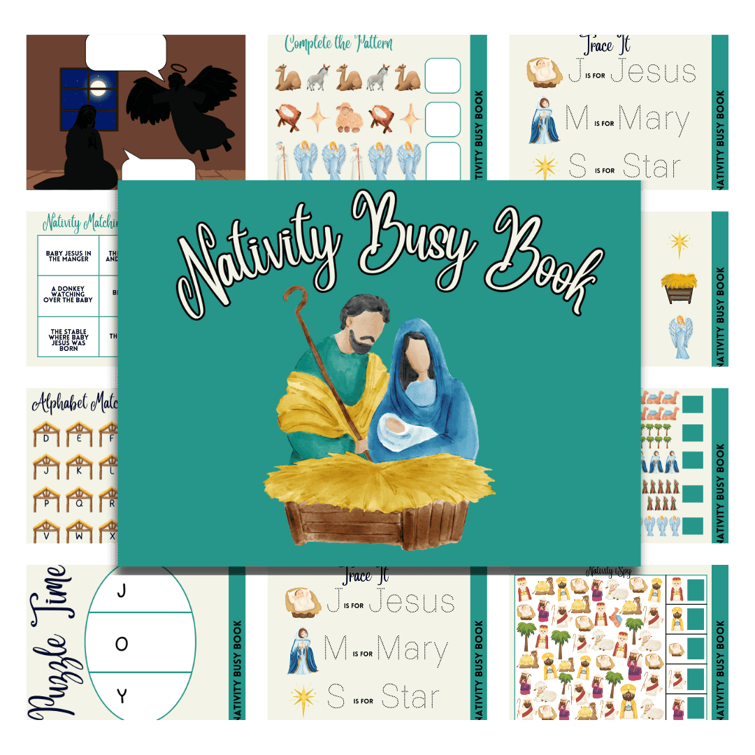 Cover image for nativity busy book