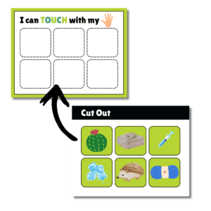Green 5 senses matching busy book activity