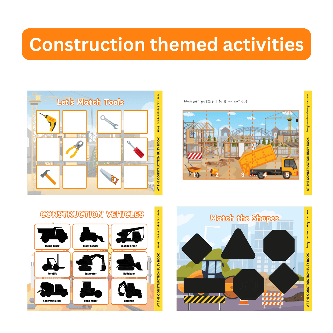 Construction Site Busy Book (Canva Template Included) - Image 5