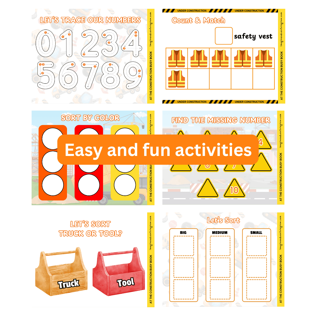Construction Site Busy Book (Canva Template Included) - Image 4