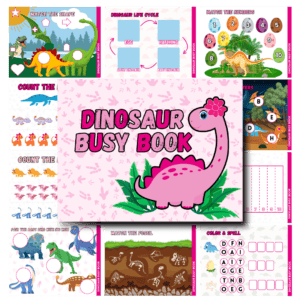 Pink cover image for dinosaur busy book