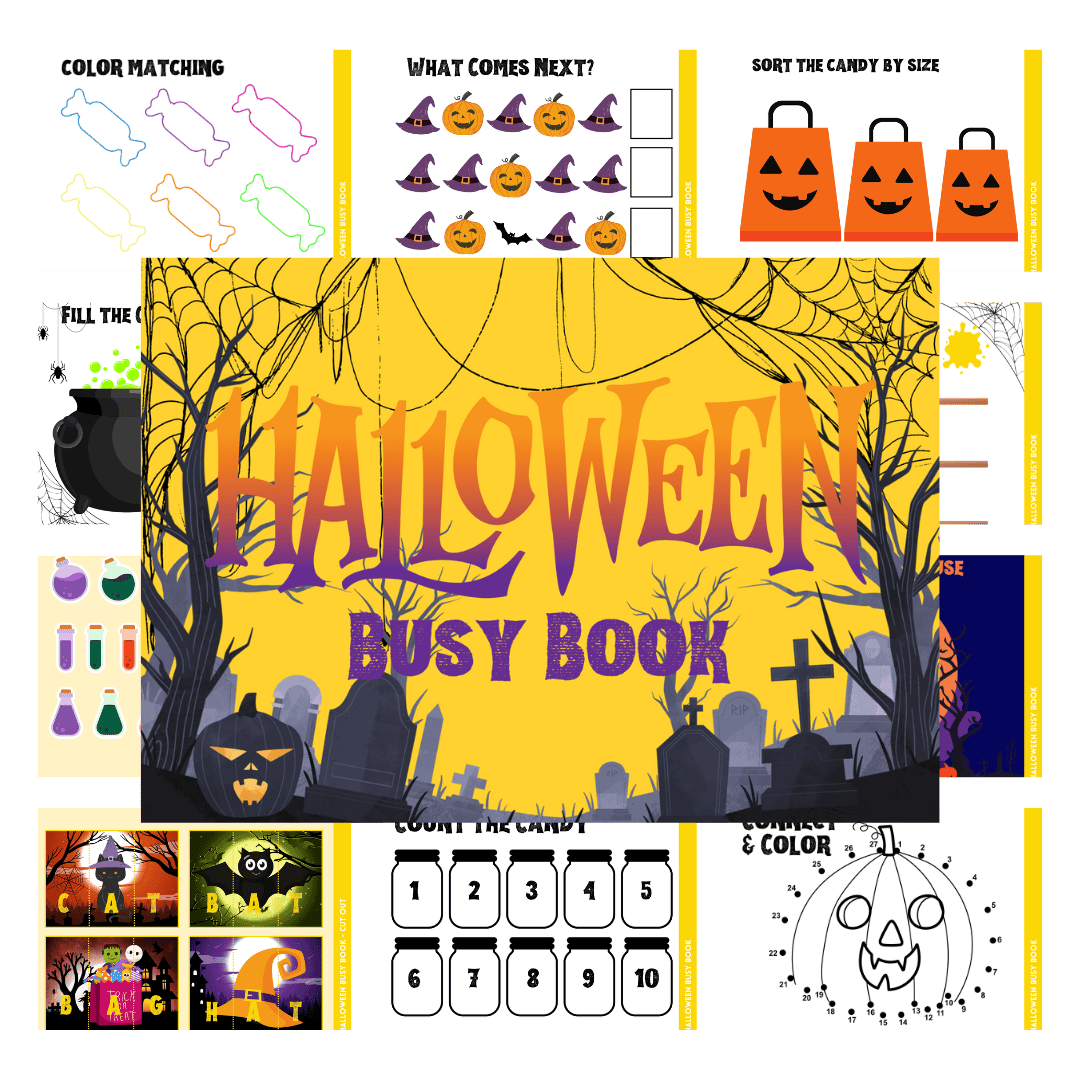 yellow halloween busy book