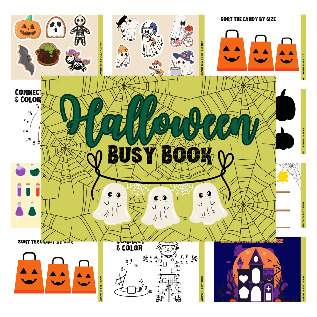 Halloween busy book in green
