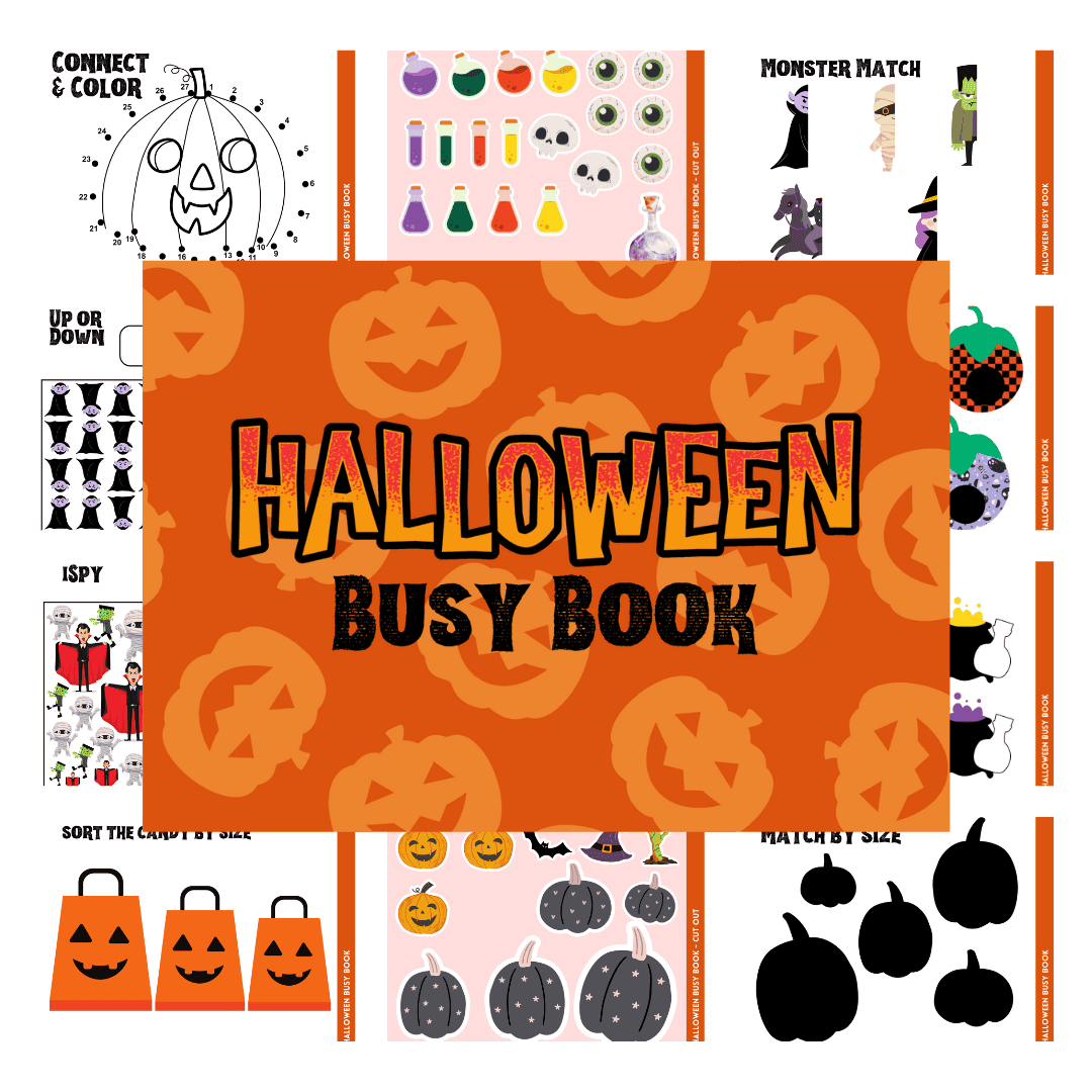 Halloween busy book in orange