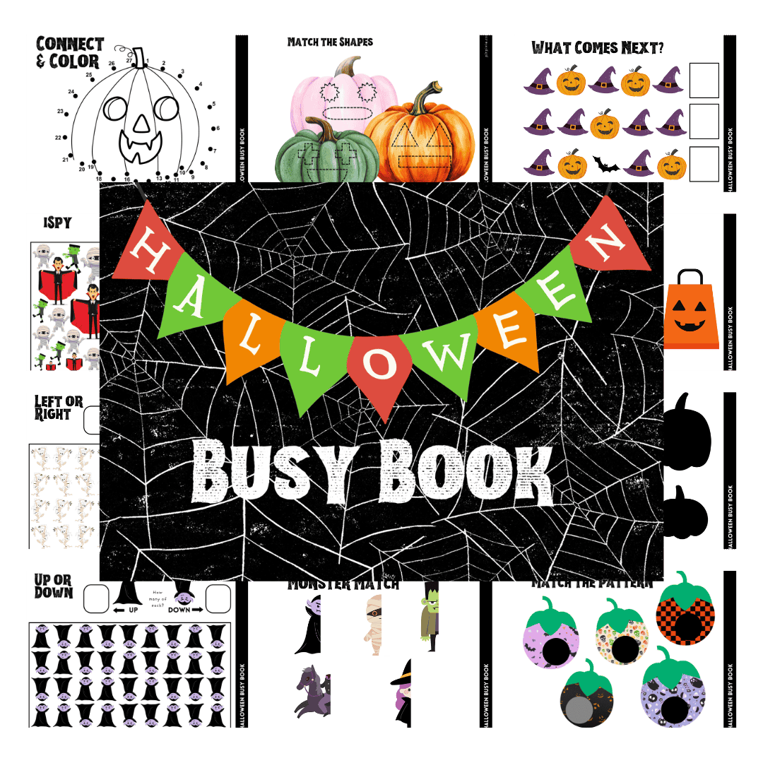 Halloween busy book in black