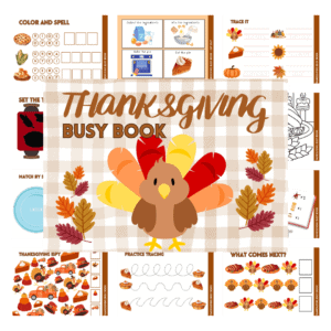 Thanksgiving busy book in brown