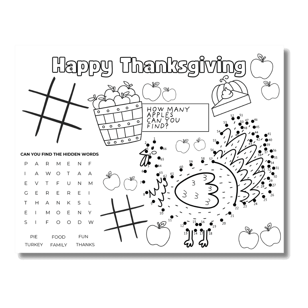 Thanksgiving Activity Placemat Pages