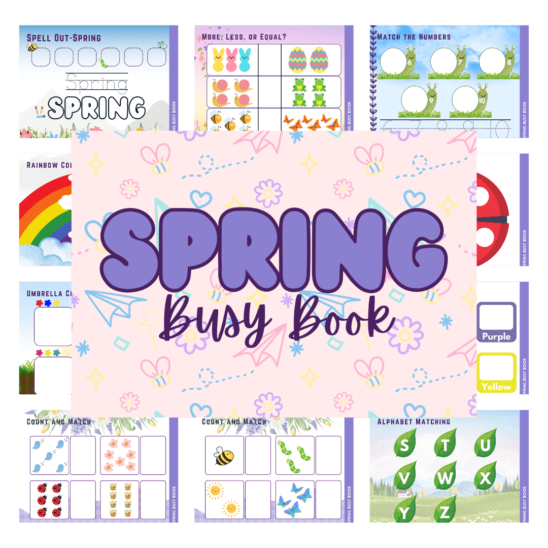 Busy book spring in purple