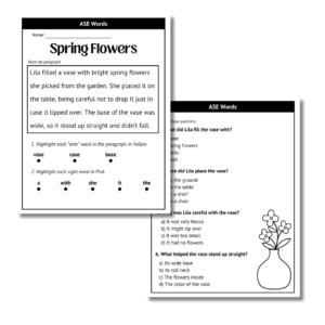 Cover image of spring reading comprehension