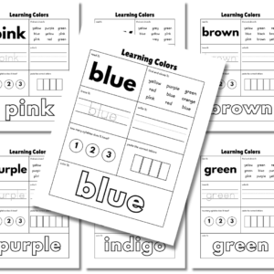 Cover image for color word worksheet packs