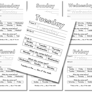 Days of the Week Worksheets