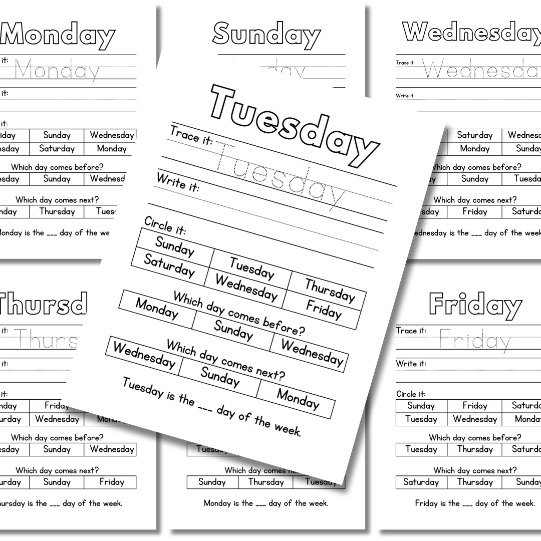 Days of the Week Worksheets