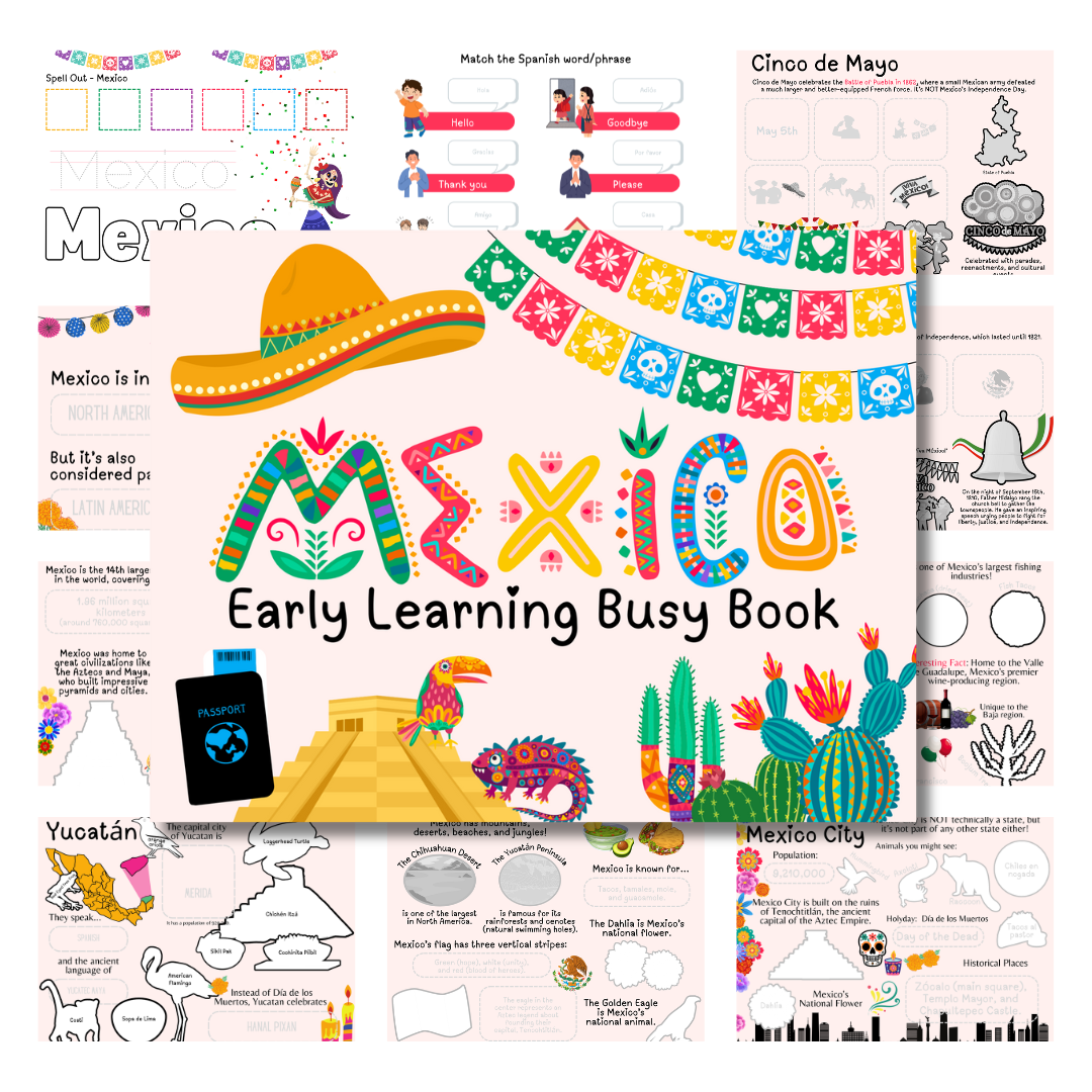 Cover image for the Mexico Early Learning Busy Book