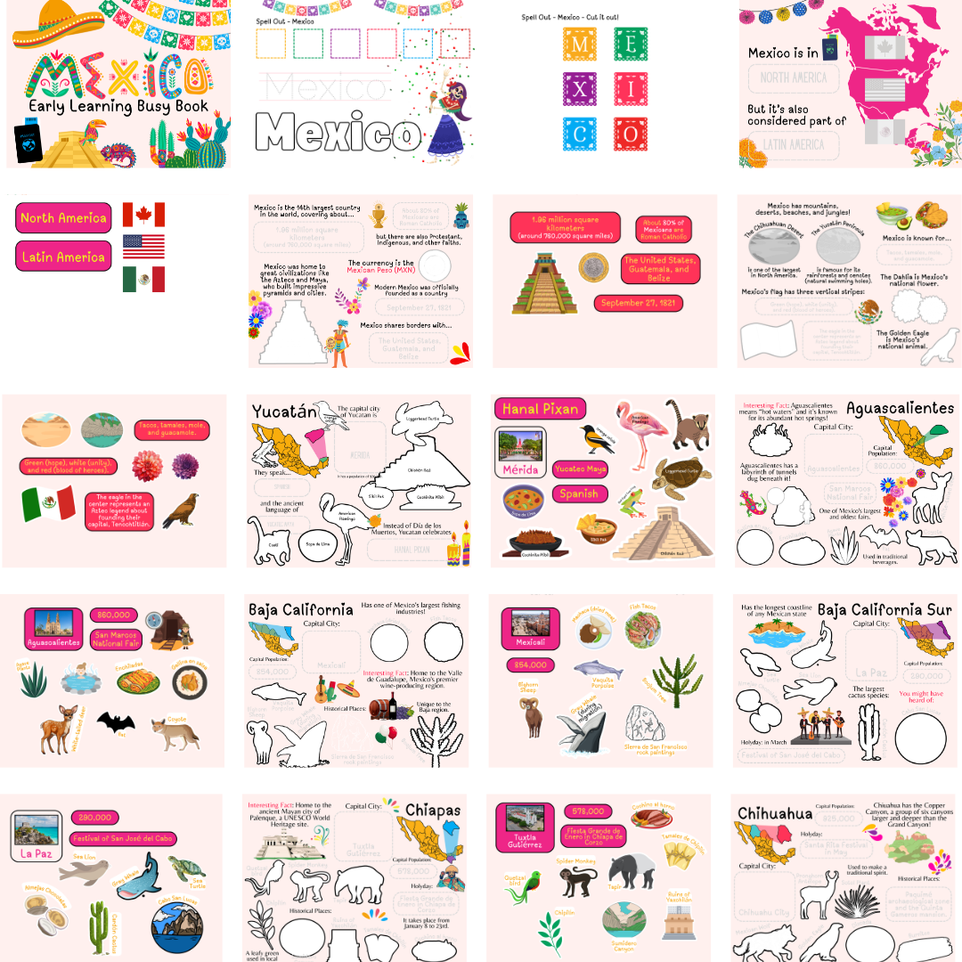 Mexico Busy Book (Canva Template Included) - Image 3