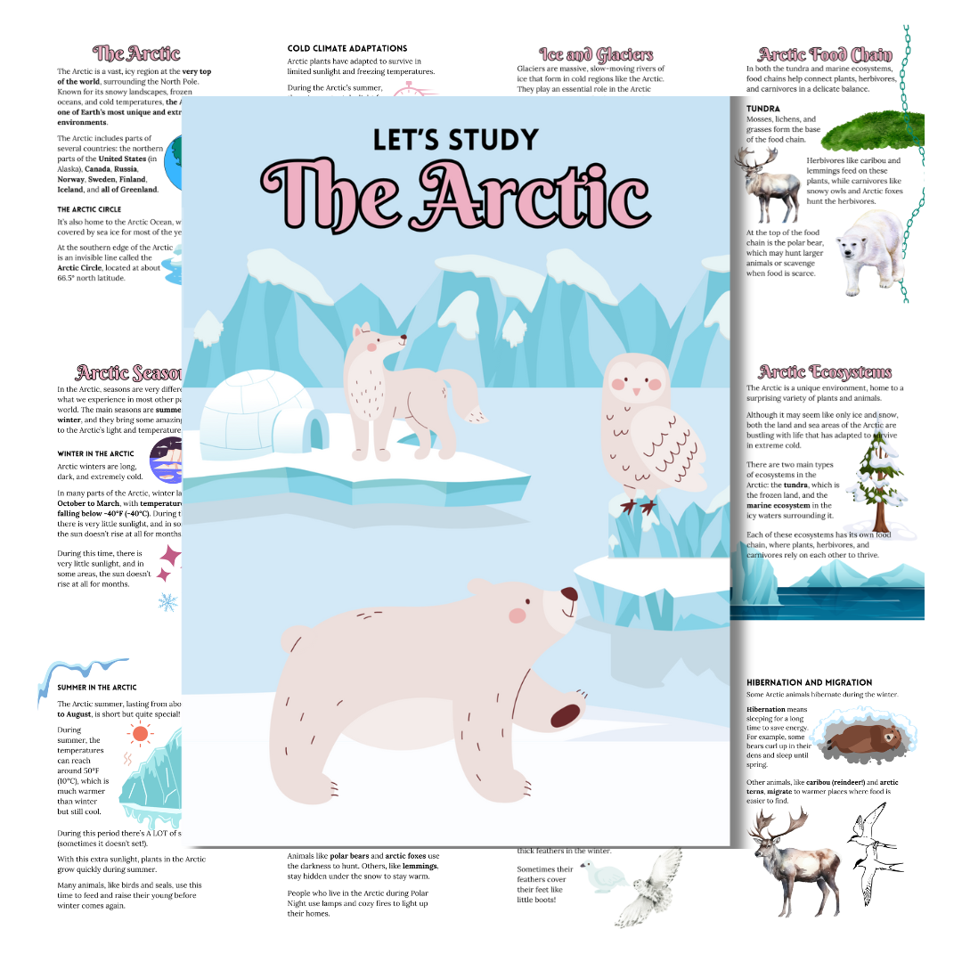 cover image of the arctic unit study in pink