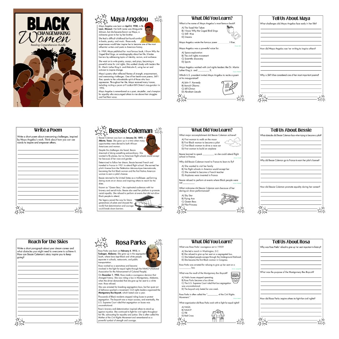 Black Changemaking Women: Reading Comprehension Activities - Image 4