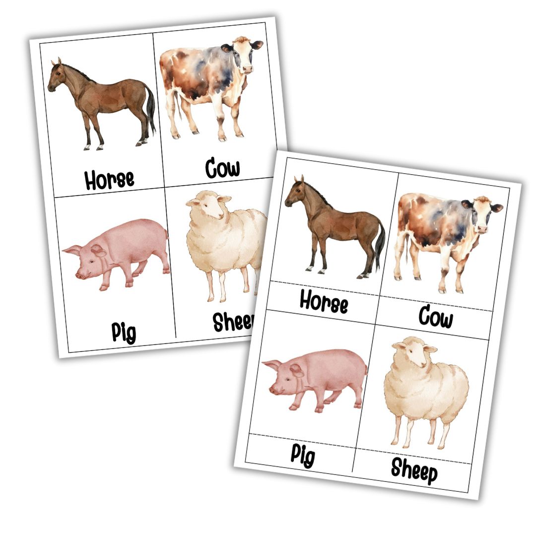 Farm Animals 3-Part Flashcards - Image 2