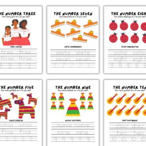 Spanish Numbers 1 to 10 Tracing Pages