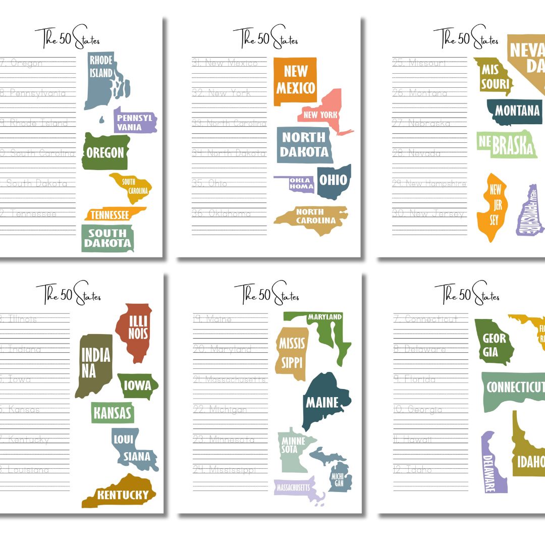 US States Copywork - Image 3