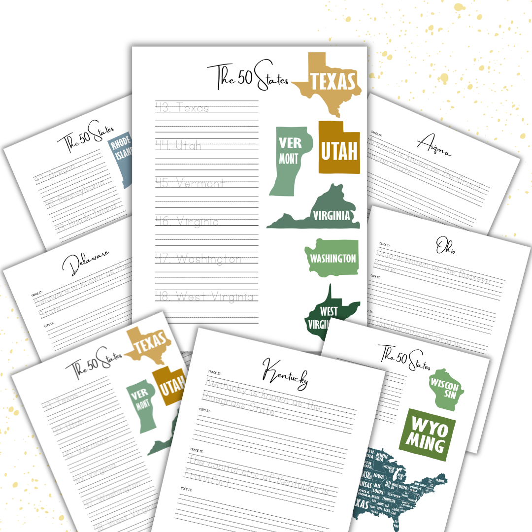 US states copywork cover image