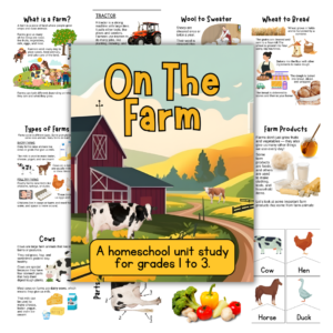 on the farm in yellow grades 1 to 3