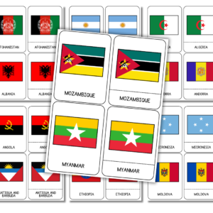 Cover image for flags of the world flashcards.