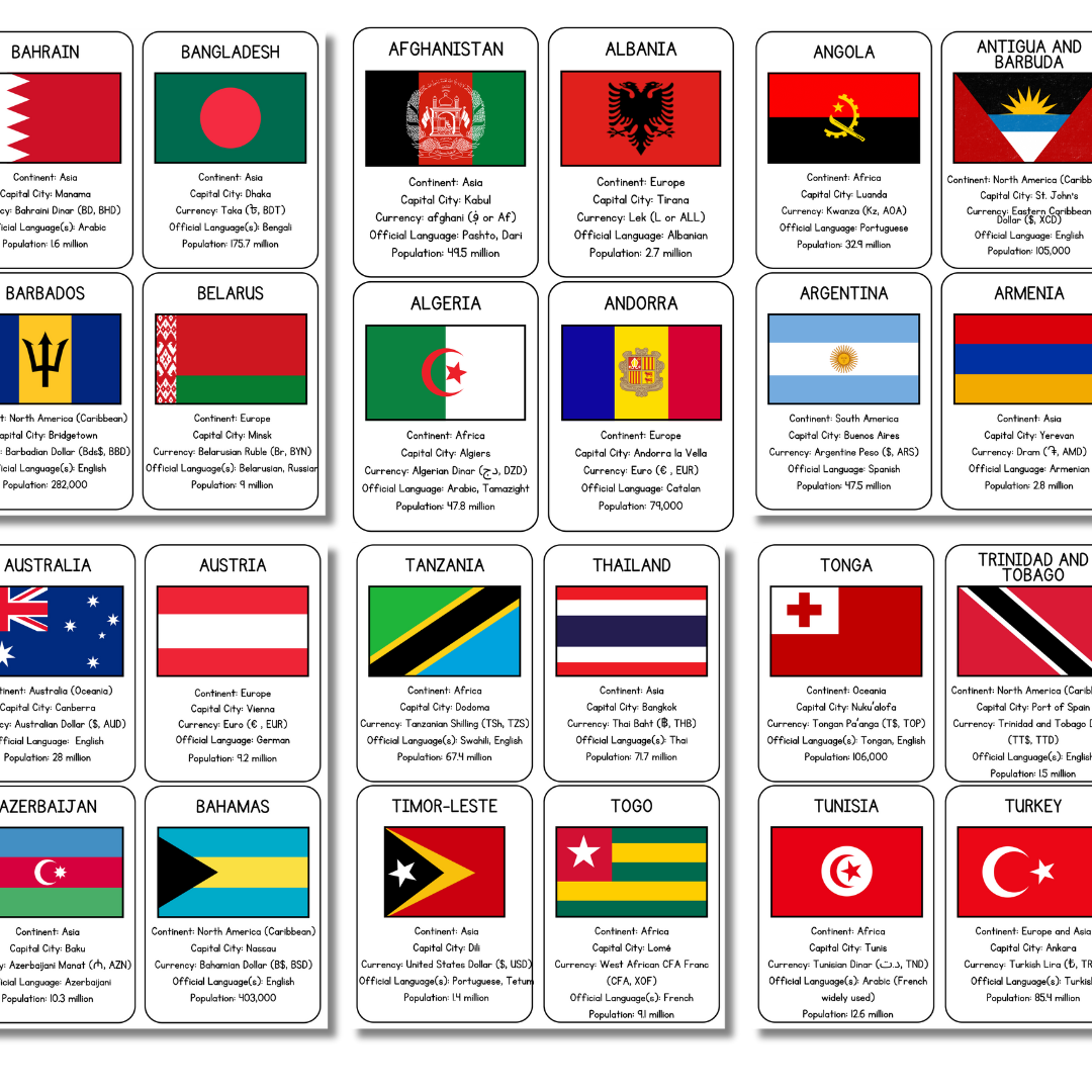World Country Information Cards - Image 3