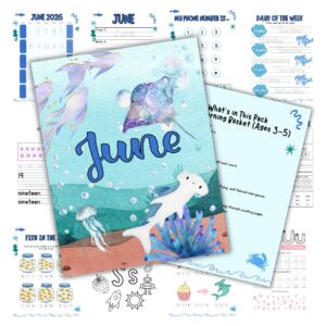 Cover image for the June Morning Bundle for 3 to 5 year olds. Features the cover and a few pages lying behind it.