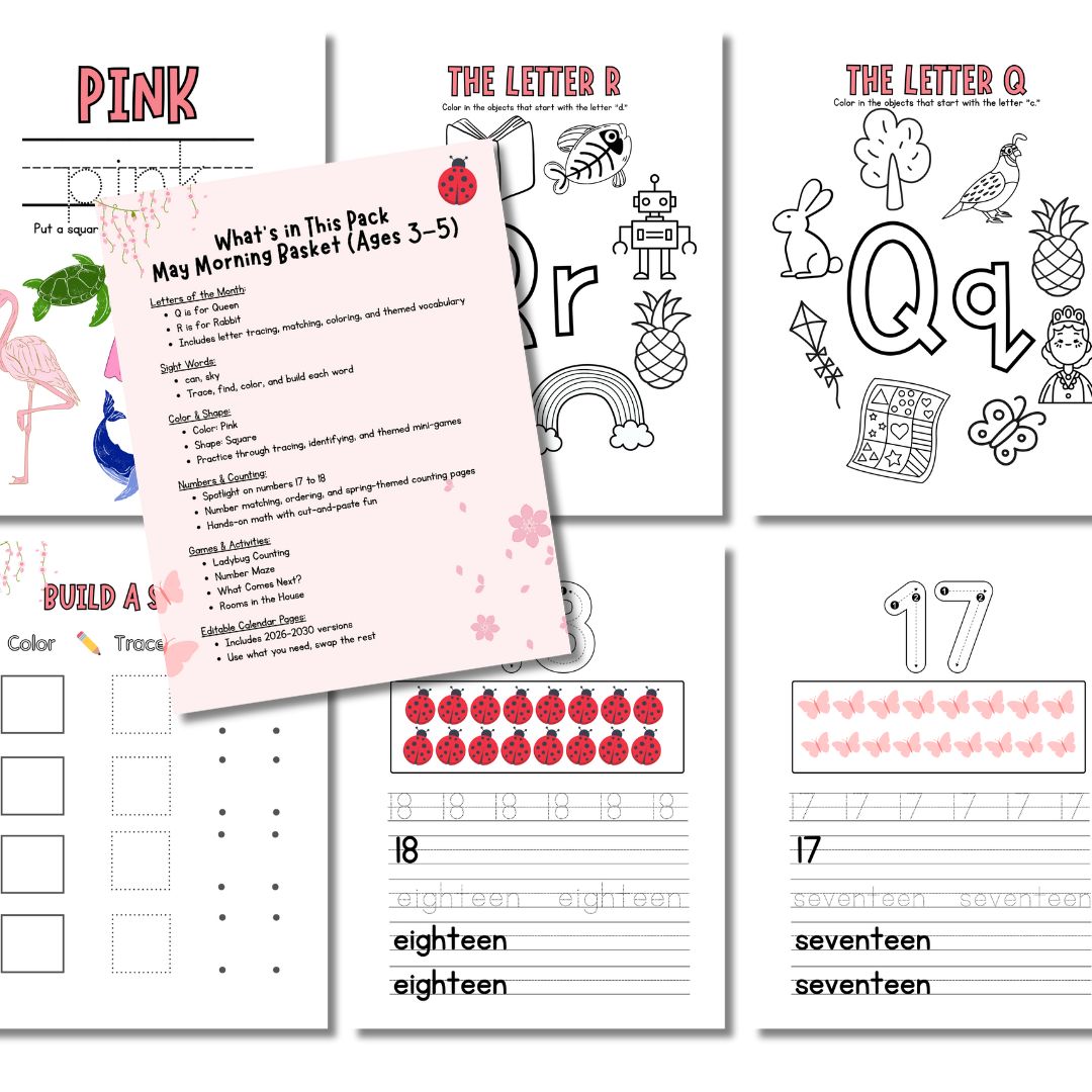 May Preschool Morning Menu - Image 2