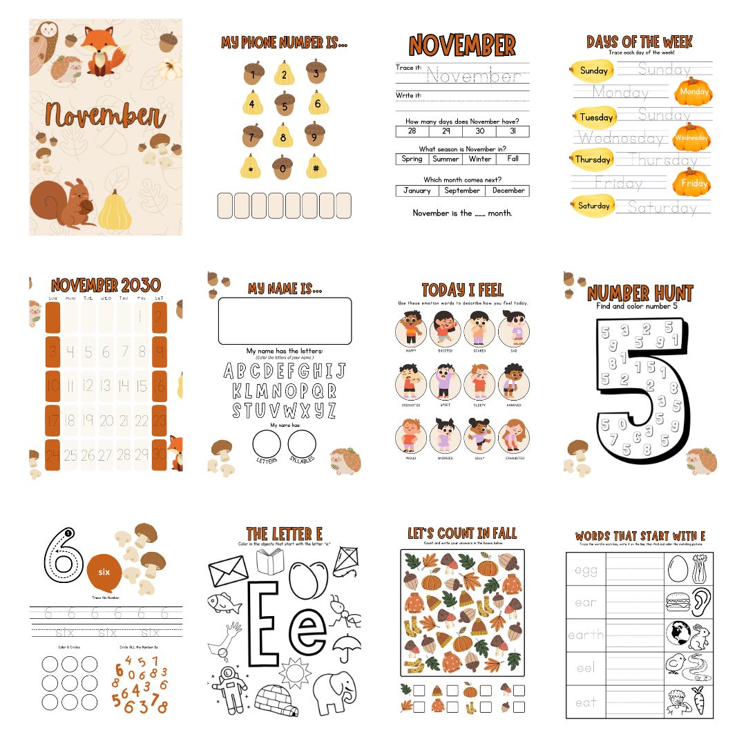 November Preschool Morning Menu - Image 4