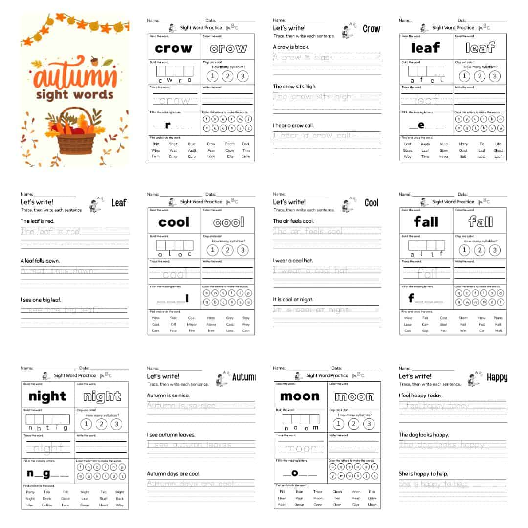 Autumn Sight Words - Image 3