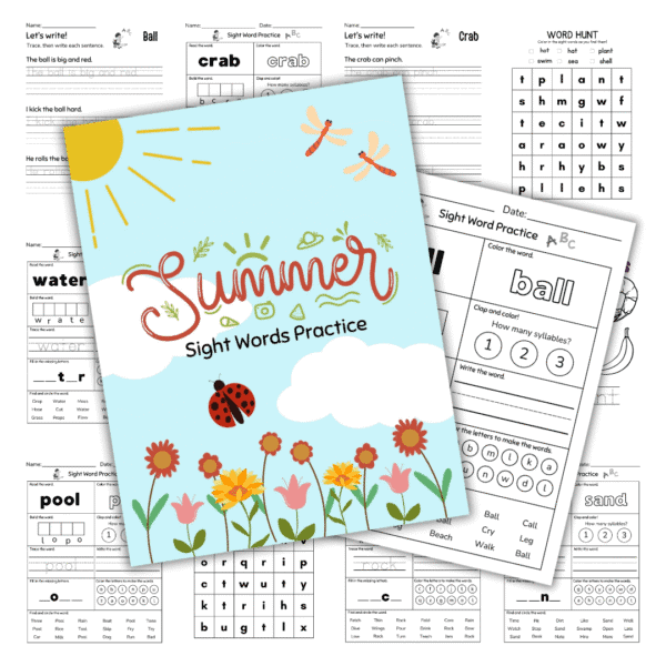 Summer Sight Words Pack - Digital Bakerie Shop