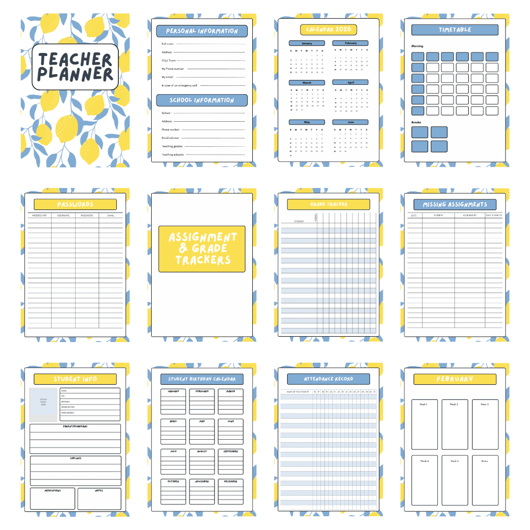 Teacher Planner in Lemon - Image 3