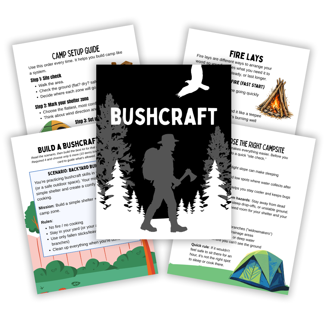 Bushcraft unit study in black