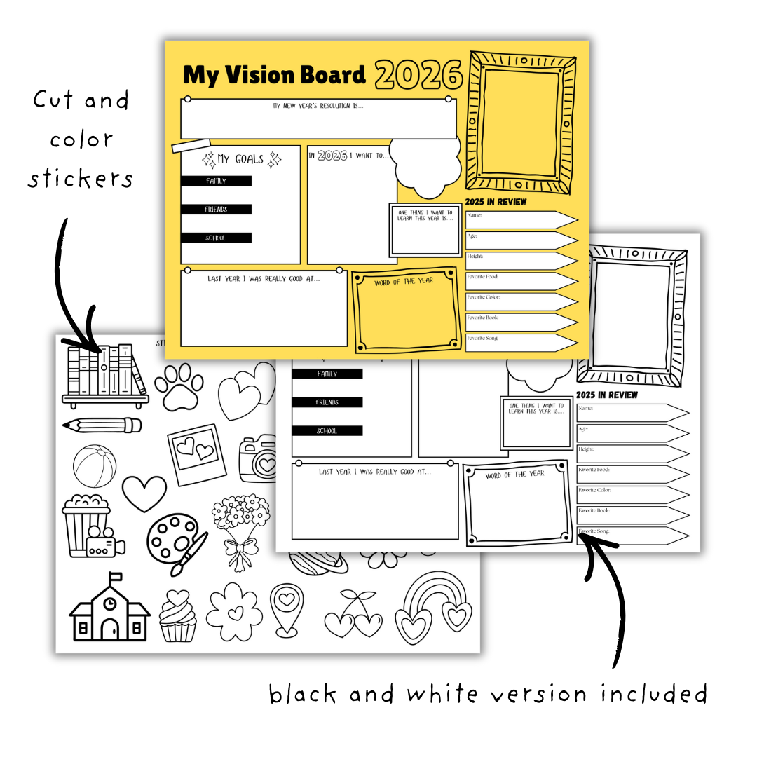 Vision Board Craft Cover in Yellow