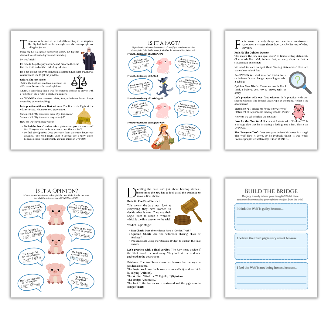 The Three Little Pigs & the Trial of the Big Bad Wolf: Fact vs Opinion - Image 3